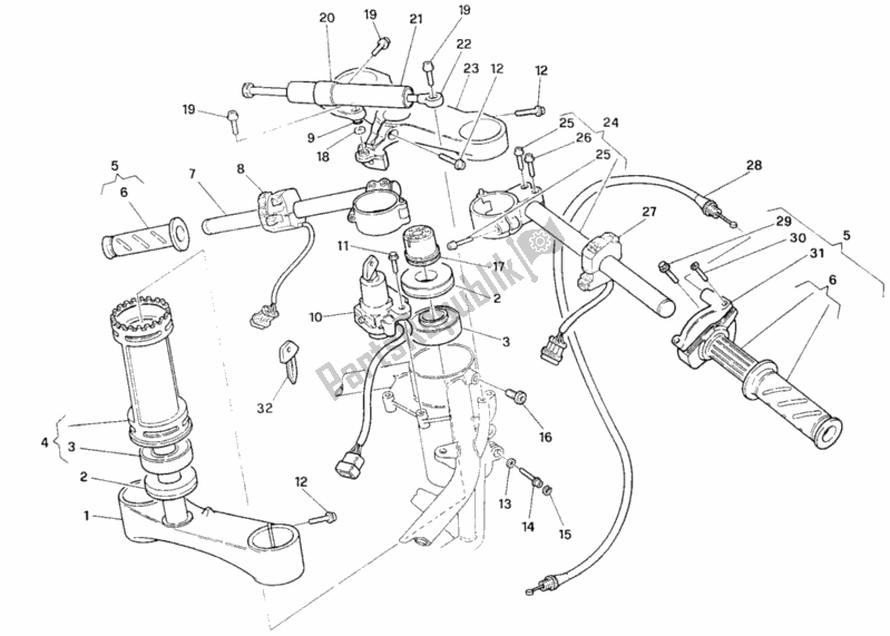 Todas las partes para Manillar de Ducati Superbike 916 SP 1996